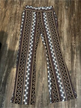 Patterned Wide-Leg Women's Pants